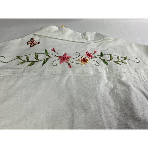 Victor Costa White Embroidered Jacket Size Small Vintage Cotton Blend NWT - Picture 9 of 9